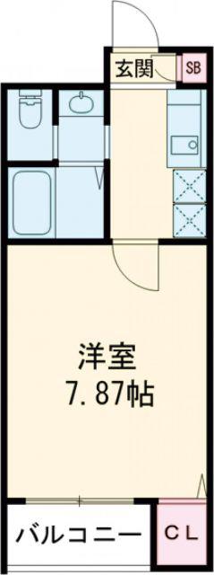 RESONANT SQUARE(1K/1階)の間取り写真
