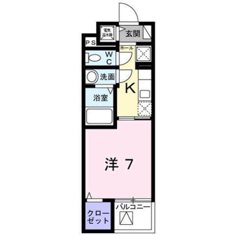 シェモワ 八尾(1K/1階)の間取り写真