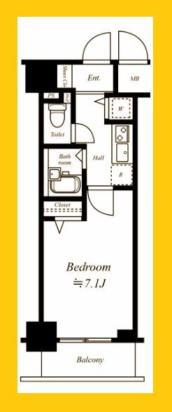 SPAZIO YOKOHAMA TANMACHI(1K/3階)の間取り写真