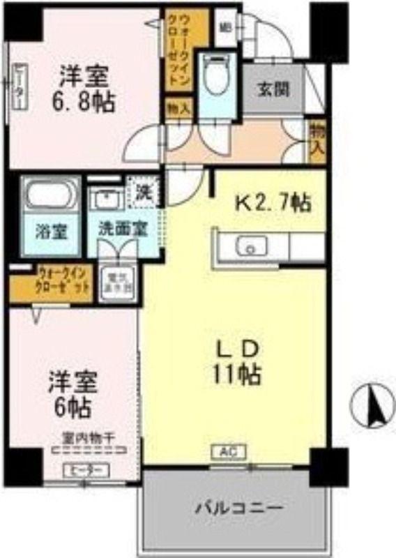 コモドNI(2LDK/3階)の間取り写真