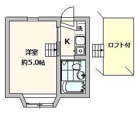 ライフピアフォンテーヌ(1K/2階)の間取り写真