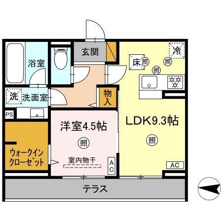 B-KUBUS(1LDK/1階)の間取り写真