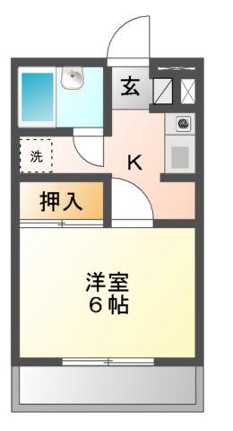 ベルサンピア妻木(1K/3階)の間取り写真