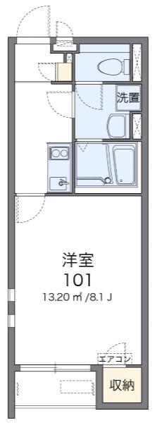 クレイノWAVEIMPACTII(1K/1階)の間取り写真