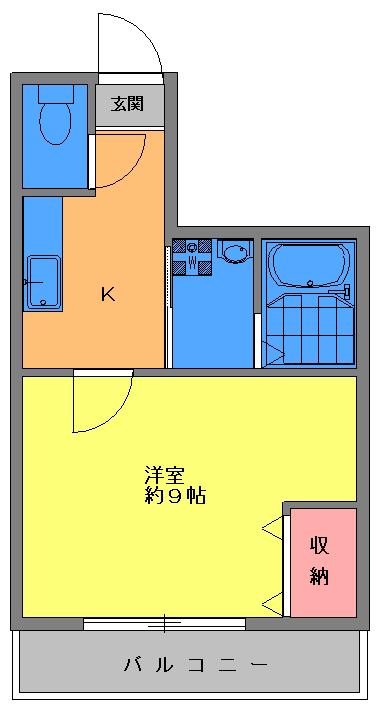 グレースパピヨン(1K/1階)の間取り写真