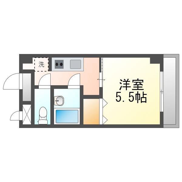 アルカンシエル牧志(1K/6階)の間取り写真