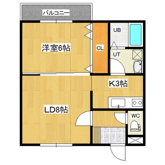 スイングラピュタ(1LDK/2階)の間取り写真