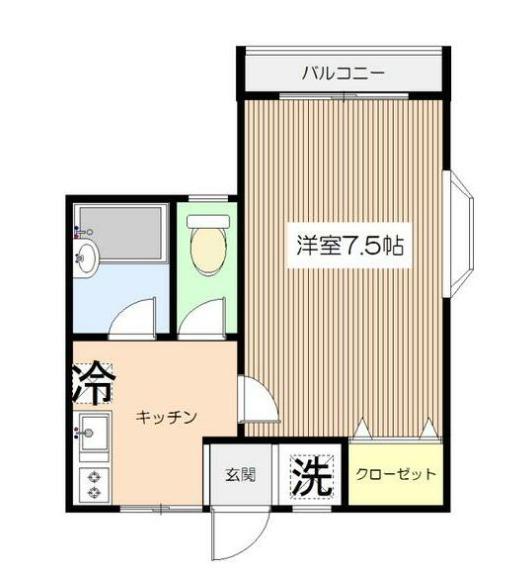 プティ・メゾン(1K/1階)の間取り写真