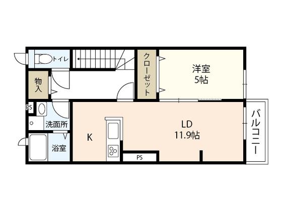 テラス青崎(1LDK/2階)の間取り写真