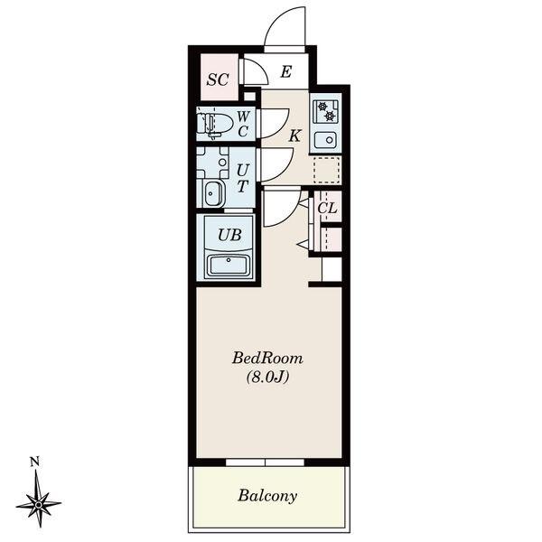 S-RESIDENCE尾頭橋BEAUTE(1K/10階)の間取り写真