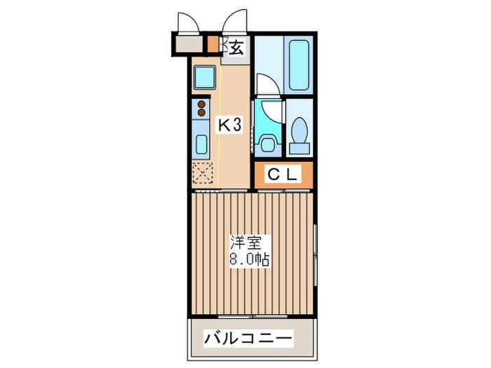 八王子ビューハイツ(1K/1階)の間取り写真
