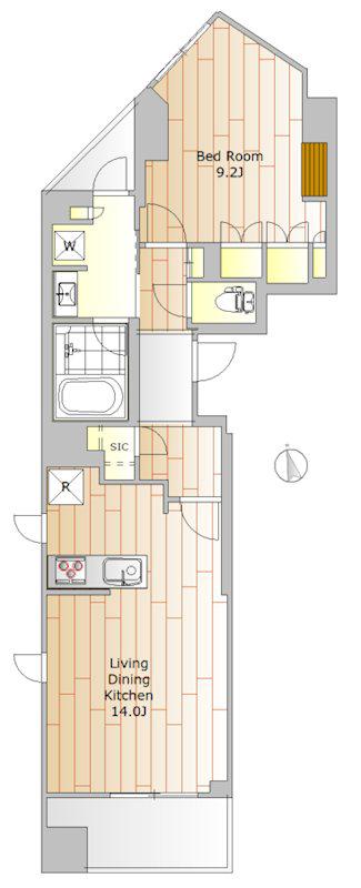 マンション鷹番(1LDK/2階)の間取り写真