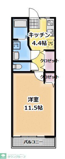 メゾン石川2号棟(1DK/1階)の間取り写真