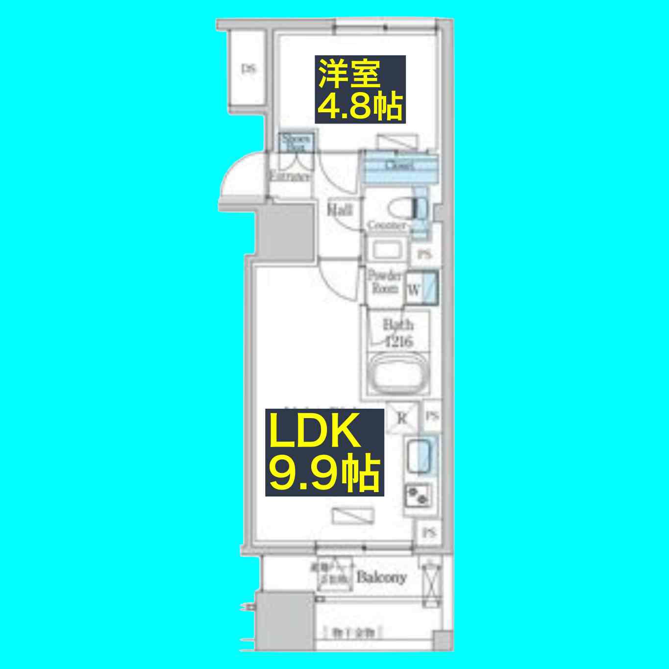 デュオフラッツ今池フレナ(1LDK/5階)の間取り写真