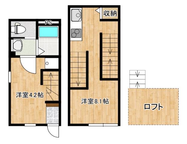 CASA COZY隅の浜(1LDK/1階)の間取り写真