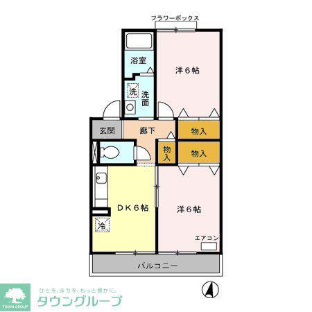 メイヒルズ(2DK/2階)の間取り写真