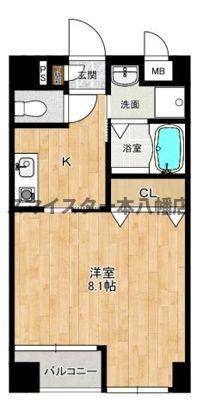AI COURT南流山(1K/5階)の間取り写真