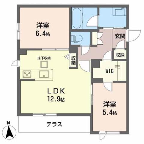 シャーメゾン グランデール清和(2LDK/1階)の間取り写真