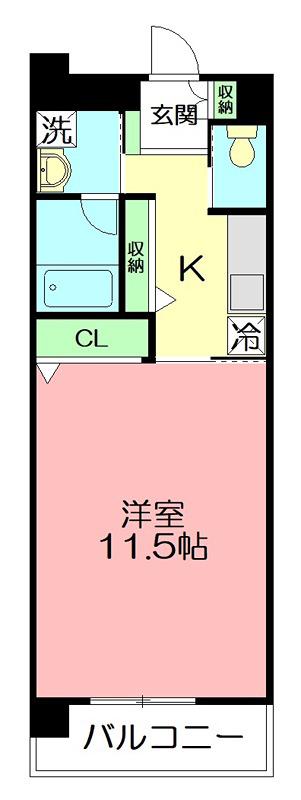 ファミールイケダ(1K/4階)の間取り写真