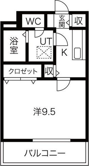 リジェールロワイヤル(1K/2階)の間取り写真