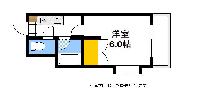 レジデンスK&M(1K/2階)の間取り写真