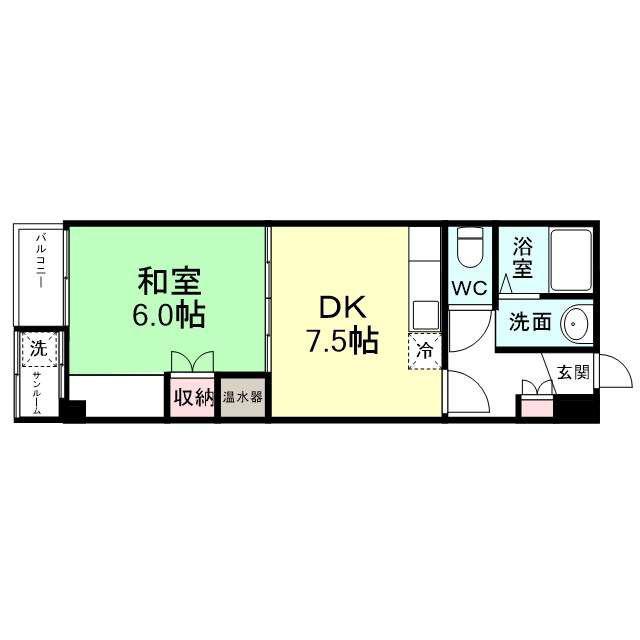 AGROST TOWER富山駅前(1DK/6階)の間取り写真