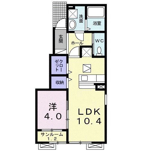 レジデンス通船場(1LDK/1階)の間取り写真