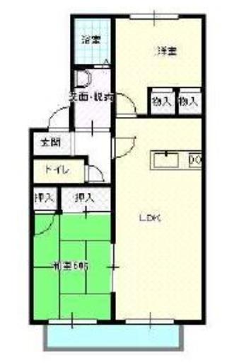 グローリィ大和(2LDK/1階)の間取り写真