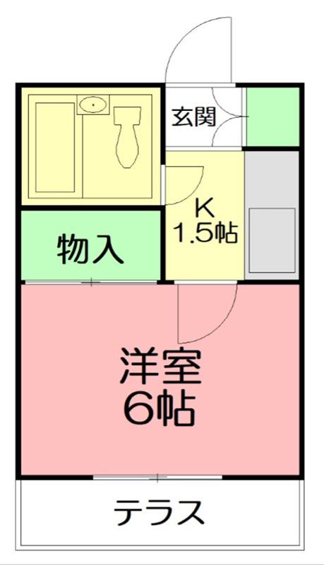 ベルメゾンはた野(1K/2階)の間取り写真