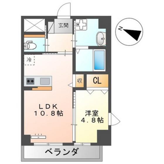 ディベロップ ビル(1LDK/2階)の間取り写真