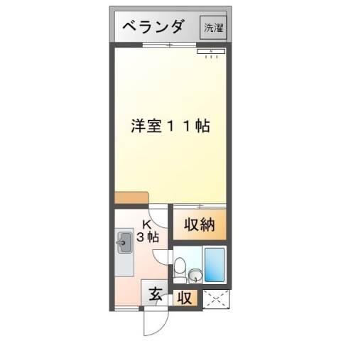 ラ・ベンダー(1K/2階)の間取り写真
