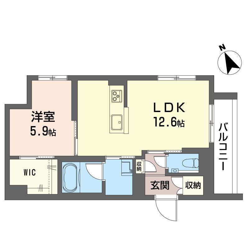 リラフォートナカマチ(1LDK/2階)の間取り写真