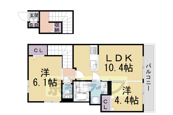 レグルス(2LDK/2階)の間取り写真