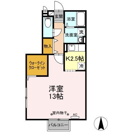 LUMIELEⅢ(1K/2階)の間取り写真