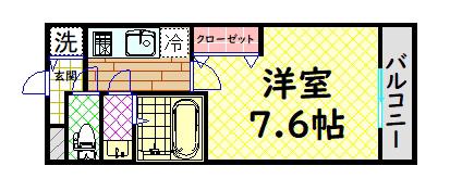 カサ リラ(1K/1階)の間取り写真