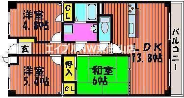 SD清水(3LDK/6階)の間取り写真