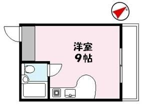 ハートハウス(ワンルーム/1階)の間取り写真