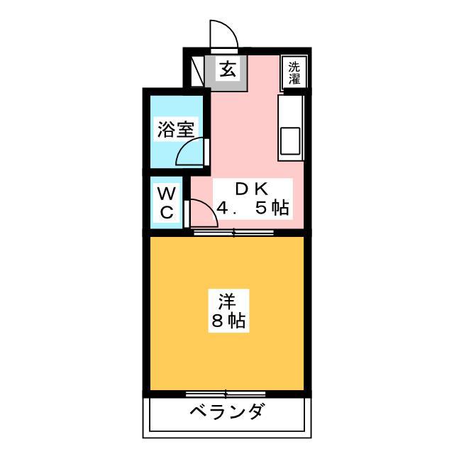 セントポーリアII(1DK/1階)の間取り写真