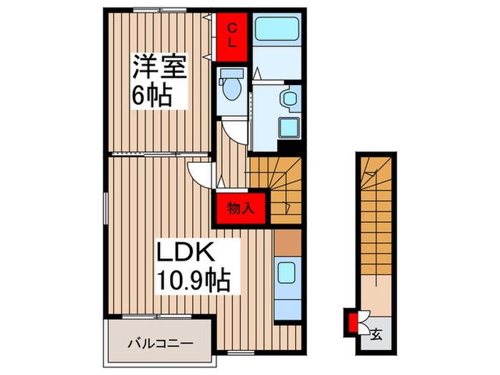キルシェ(1LDK/2階)の間取り写真