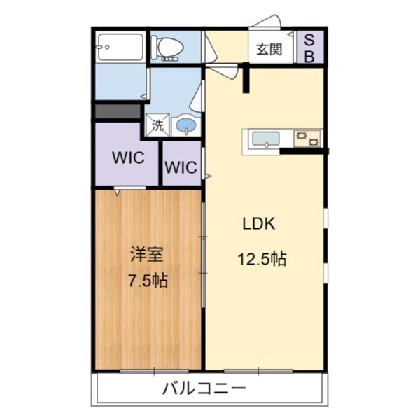 AZALEE(1LDK/2階)の間取り写真