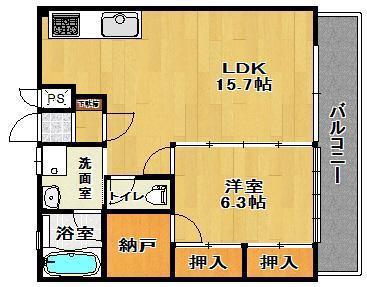 コーポトミーII(1SLDK/2階)の間取り写真