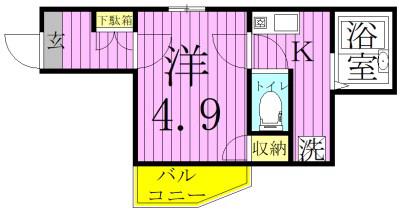メルディア梅島2(1K/2階)の間取り写真