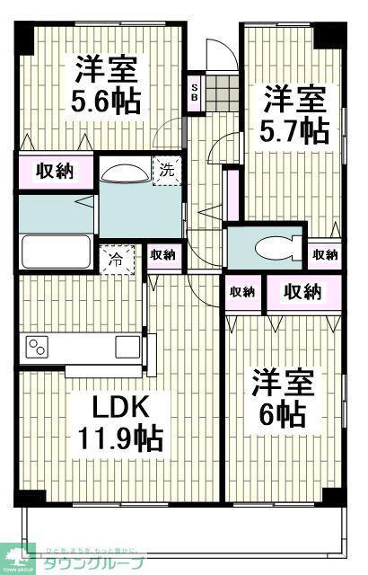 ヴィーエクレールII(3LDK/6階)の間取り写真