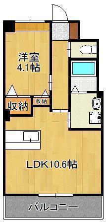 BLUE COSMO(1LDK/2階)の間取り写真