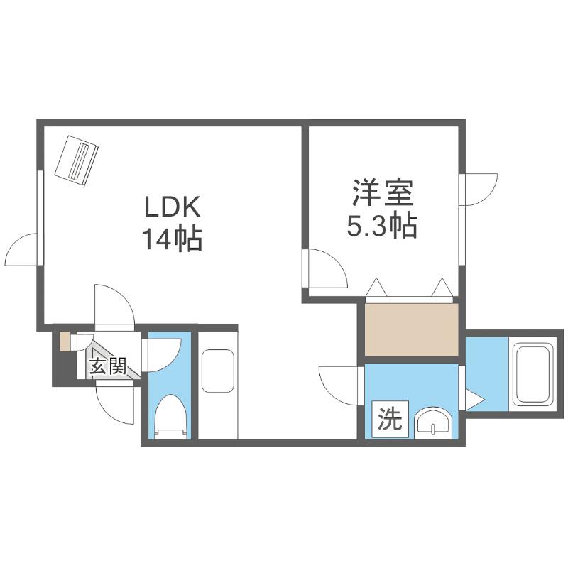 OS桑園(1LDK/2階)の間取り写真