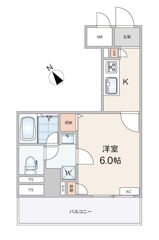 ナパージュ竹ノ塚駅前(1K/7階)の間取り写真