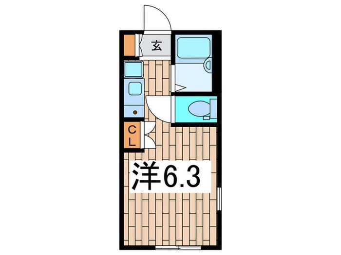 アニエス桜ケ丘(ワンルーム/2階)の間取り写真