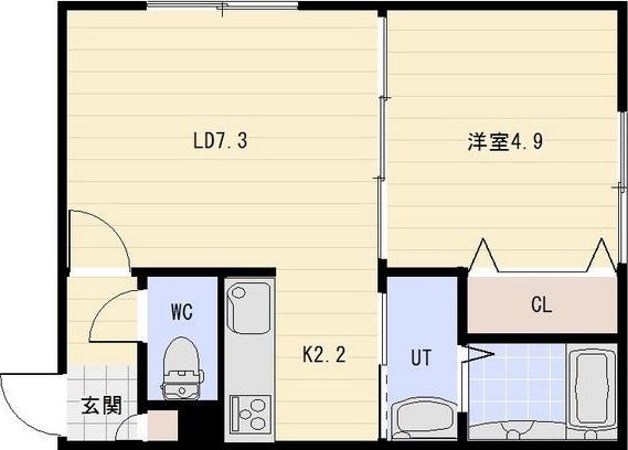 SET泉町(1LDK/1階)の間取り写真