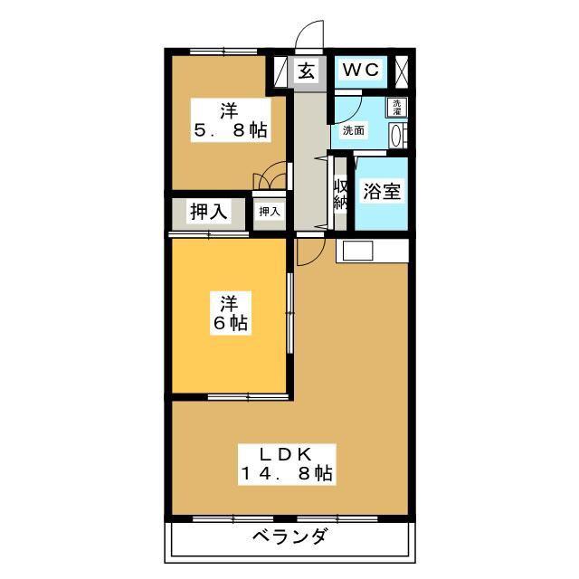 グラメール(2LDK/3階)の間取り写真
