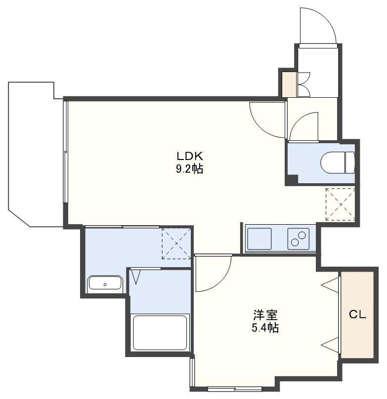FORBIS目覚町(1LDK/7階)の間取り写真